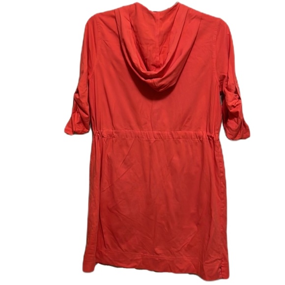 Women’s LANDS’ END, Zip Up, Roll Tab Sleeves Dress, Portland Orange, Size S/P - Picture 2 of 5